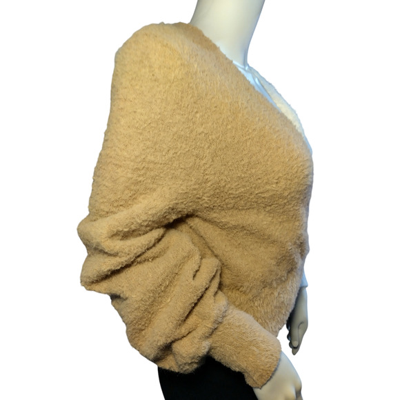 Almost Famous Womens Crisscross Sweater White Brown Large 100% Polyester - Picture 6 of 16